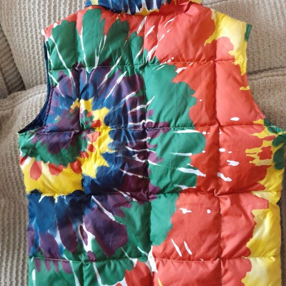 Lands' End Kids Tie Dye Down Vest size 7-8 - Picture 2 of 4